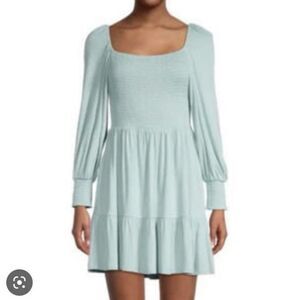 NWT BB Dakota Steve Madden Lets Go Crazy Smocked Long Sleeve Tiered Dress SZ XS